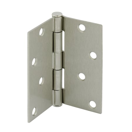 Prime-Line Door Hinge Residential Smooth Pivot, 4 in. w/ Square Corners, Satin Nickel 3 Pack U 1150353